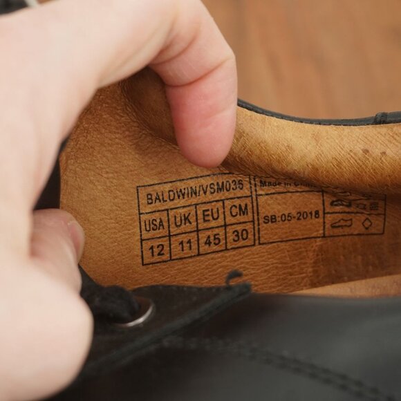 F#71 Vionic Baldwin Mens Sneakers Lace Up Shoes Black Leather Size 12 - Picture 10 of 12